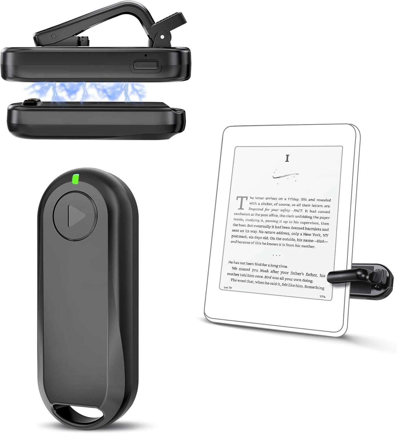 CoBak Remote Control Page Turner for Kindle Paperwhite Ipad Reading Kobo Comics/Novels Tablets Taking Photos Camera Video Recording Remote Triggers, Ultra-Long-Lasting Page Turner