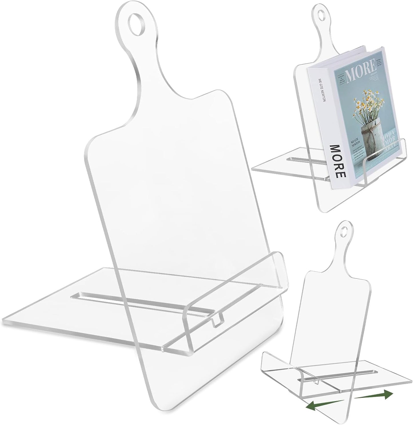 Adjustable Recipe Book Holder,Cookbook Stand,Clear Cookbook Holder,Cook Book Stand for Kitchen Counter,Book Reding Holder for Housewarming Gift,Book,IPad,Tablet,Magazines