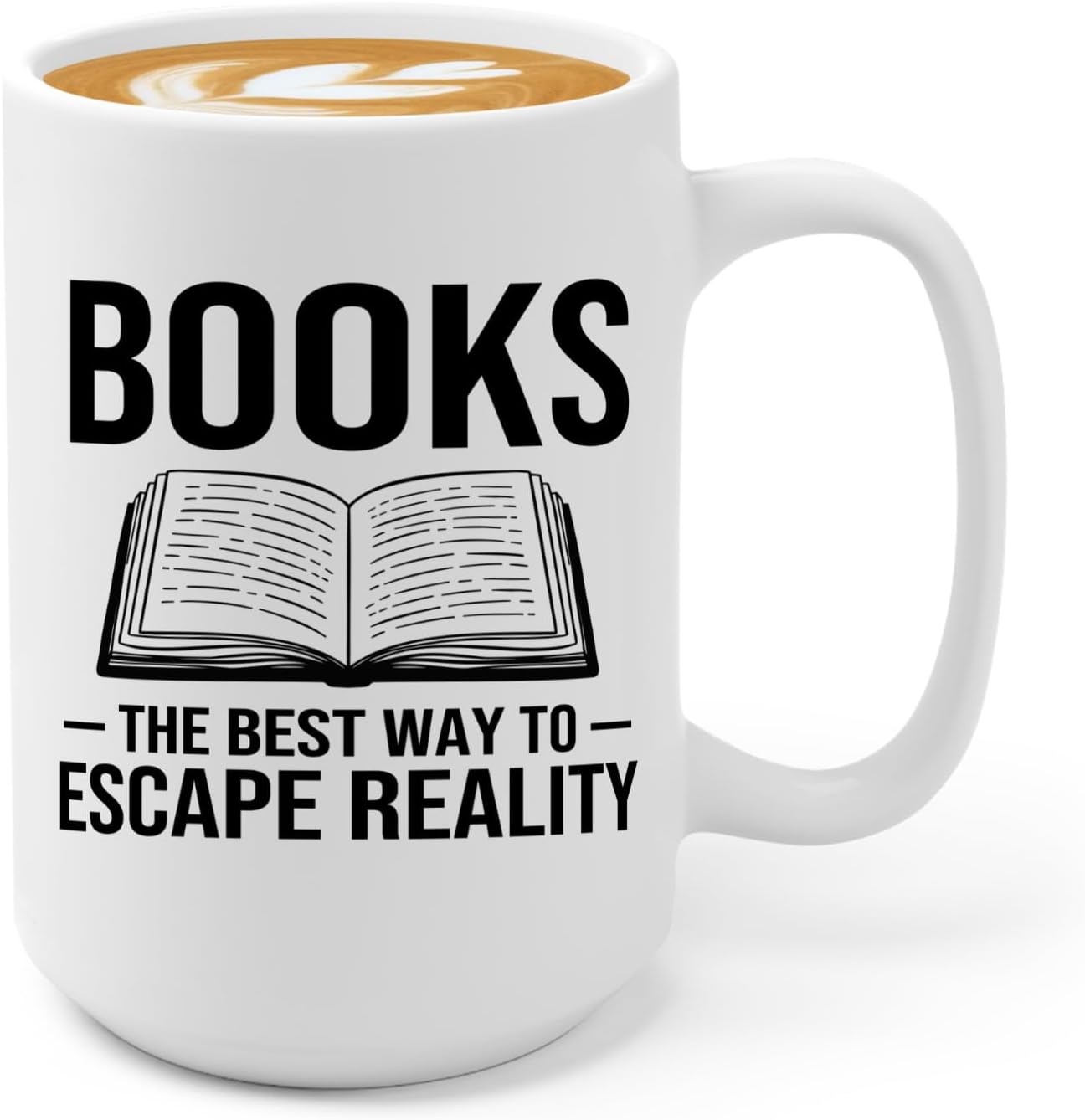 Book Lover Coffee Mug 15oz White -Books The best - Bookworm Literature Library Book Lover Reader Booked Editor Intellectual Studious