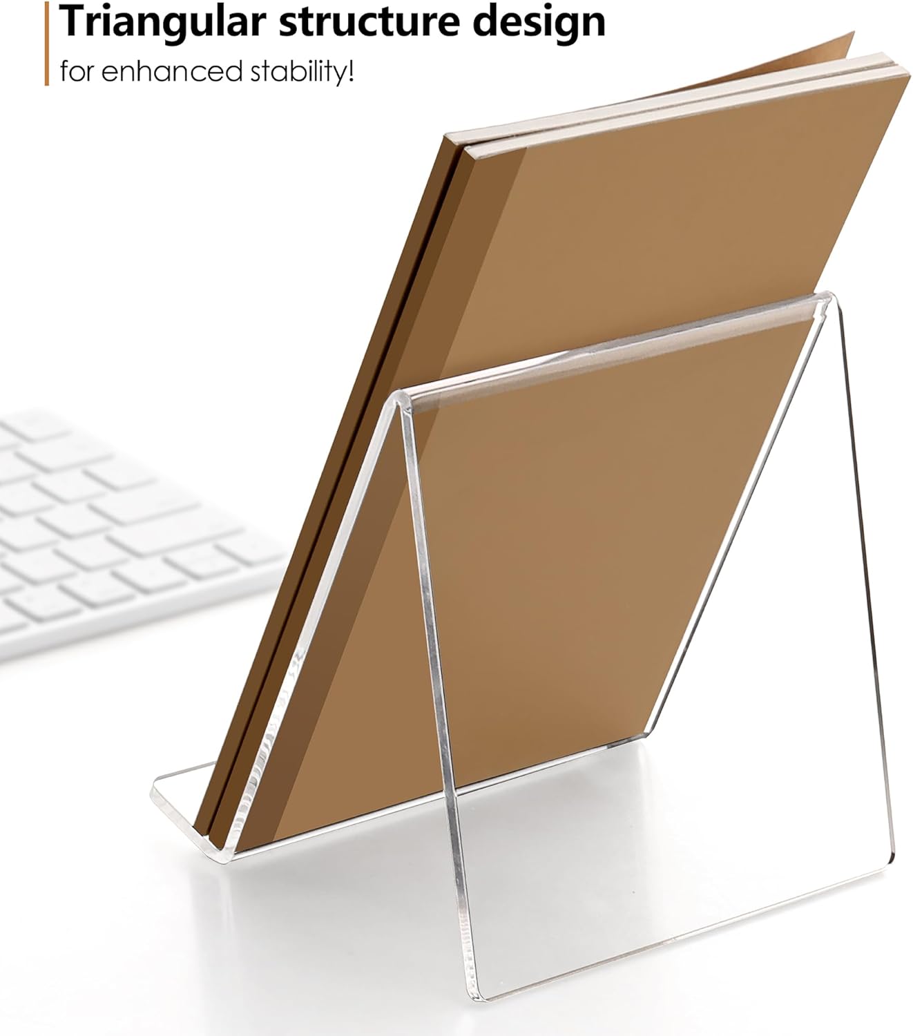 Acrylic Easel Book Stand, 5.9'' x 5.6'' Clear Display Easel Holder for Books, Tablets, Phones, Albums, Magazines, CDs, Plate, Artworks,Photo (2 Pack)