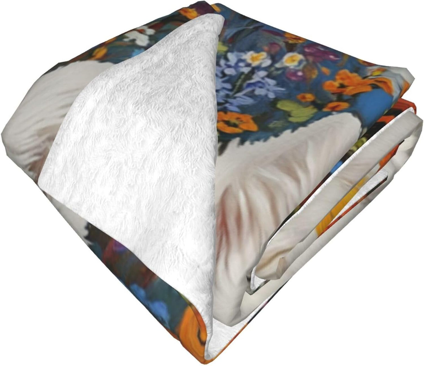 Cute Samoyed Blanket Gifts for Women Girls Kids Dog Lovers, Puppy Flannel Blankets, Warm Cozy Soft Throw for Bedroom, Camping, Couch, Decor 50x60 in