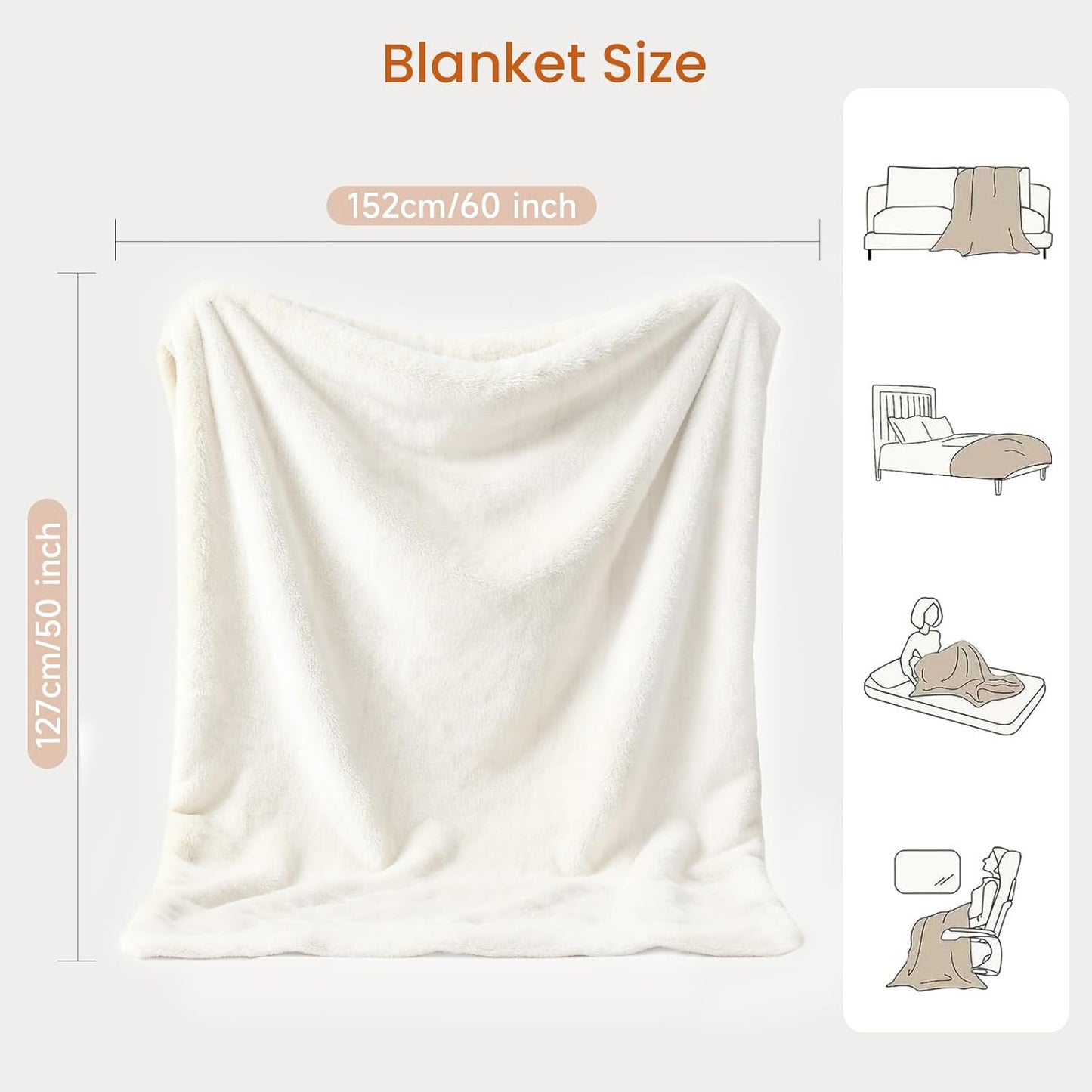 Heated Throw Blanket Electric Blanket with Built-in Button Controller 50"x60" One-Touch Ultra Cozy Soft Warm Heating Electric Blanket with 4 Heat Levels & 4 Hours Auto-Off Overheat Protection