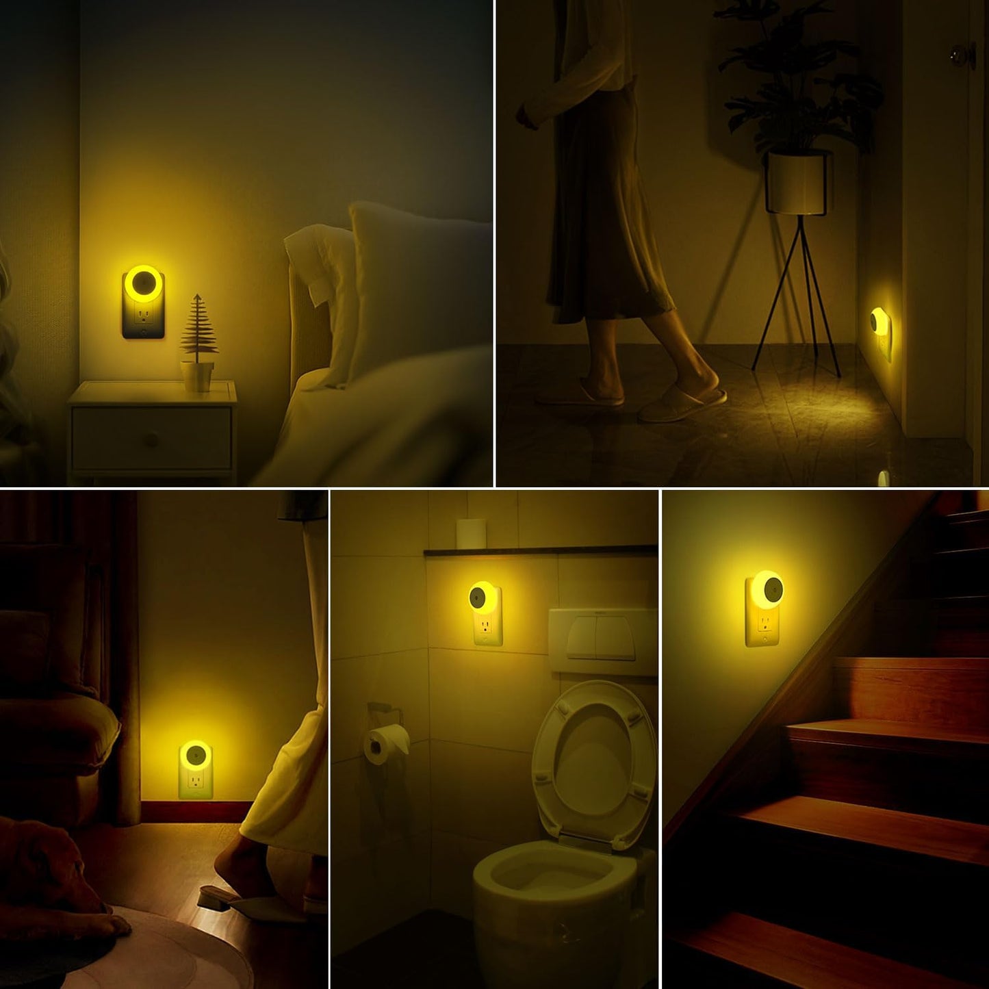 Night Light, Night Lights Plug into Wall, Dusk to Dawn Sensor, Amber Led Night Light 0.5W, 2 Pack Nightlight for Adults, Bedroom, Bathroom, Hallway, Kitchen