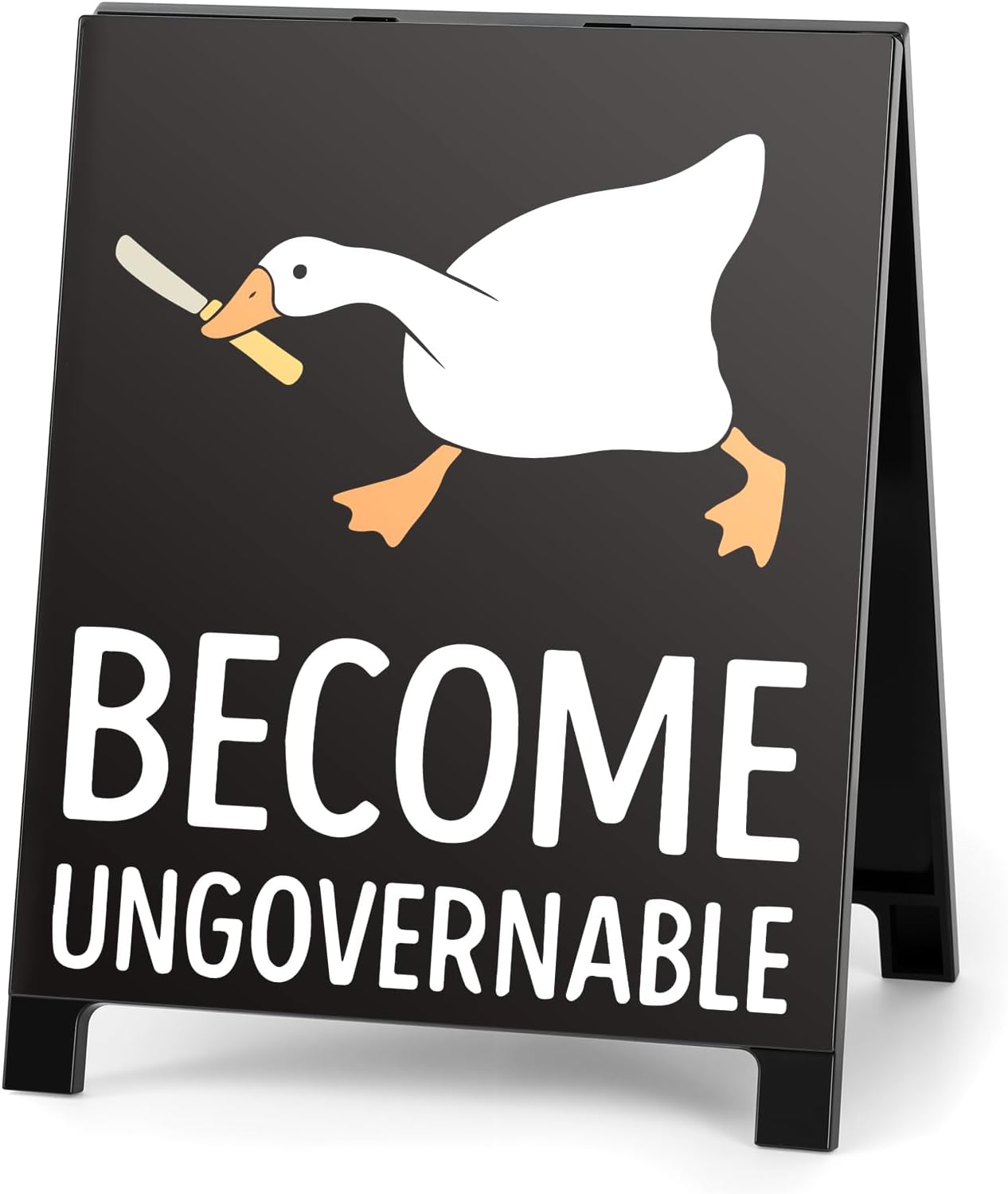 Funny Home Office Desk Sign Humorous Cute Room Decor Cubicle Decoration Accessories Kitchen Shelf Counter Supplies Gag Gift for Coworkers Employee Become Ungovernable White Elephant Gifts