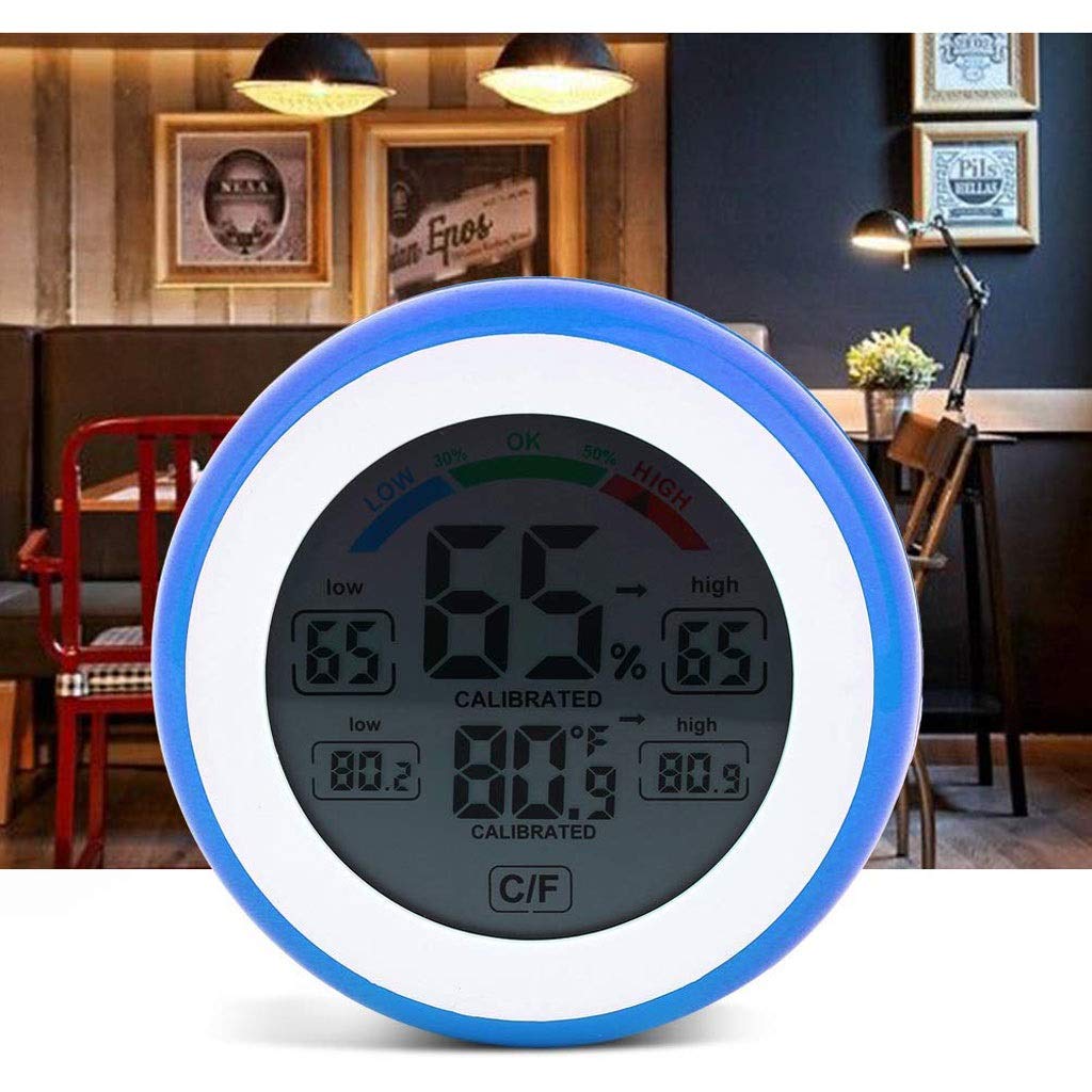 Room Thermometer - Household Electronic Hygrometer Indoor with Touch Screen(D)