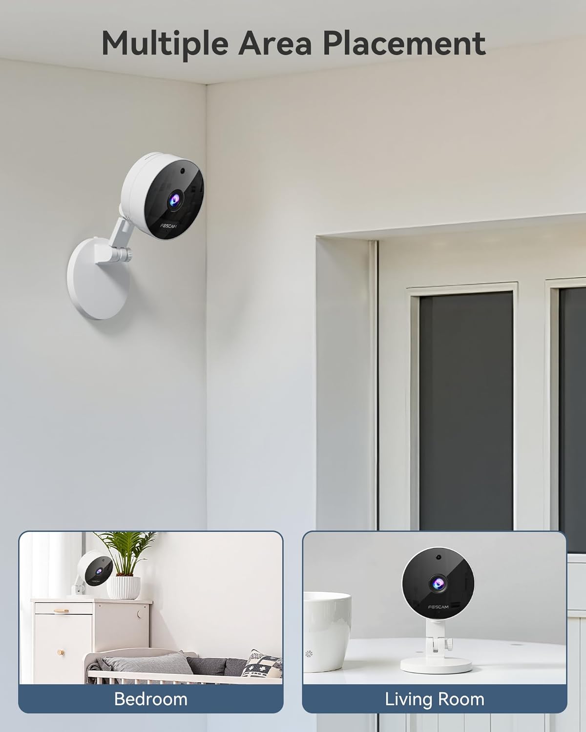 FOSCAM 3K 5MP Security Camera Indoor, 2.4g & 5g WiFi Magnetic Mini Dog/Cat/Pet/Baby Camera, Smart Motion Detection, 20X Zoom, 2-Way Audio, Night Vision, Home Monitor Compatible with Alexa & Google
