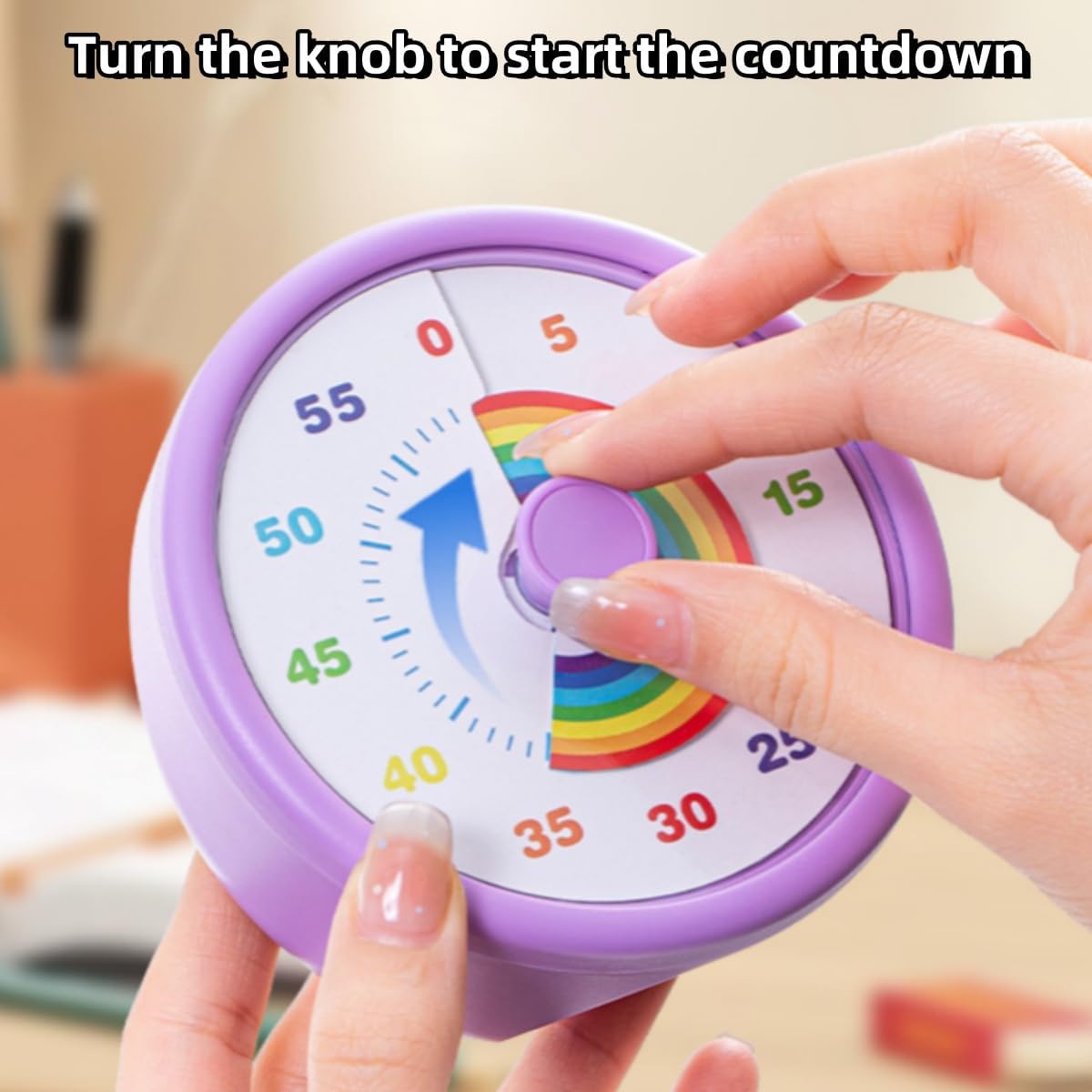 Visual Timer for Kids, 60 Minute Time Timer Kids Timer for Classroom Home Office, Countdown Timer for Cooking Teaching Working Meeting, Pomodoro Timer Kitchen Timer (Blue)