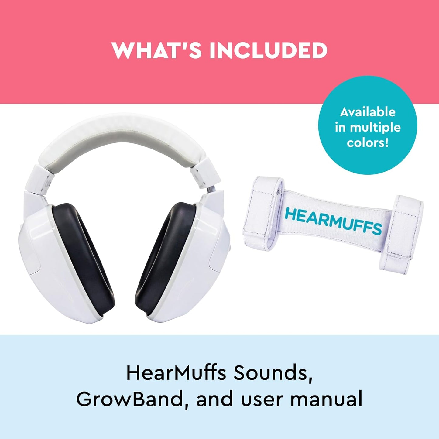 Lucid Audio HearMuffs Sounds, White - Over-the-Ear Hearing Protection for Infants & Toddlers - Includes Passive, Active & Sound Modes - Fits Children Ages 0-4 - Safe, Adjustable & Comfortable