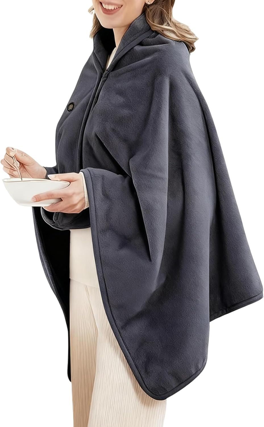 Heated Throw Blanket,Electric Adjustable USB Rechargeable Warmer,Heating Blanket Cape - for Room Offices School Travel Camp Picnic Outdoors Park Stadium Riding Cycling Cold Winter Fall