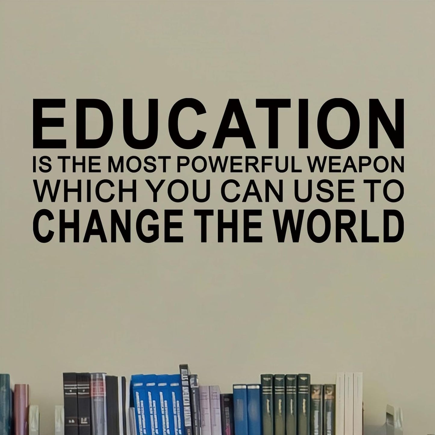 Motivational Quotes Wall Stickers for Classroom: Inspirational Vinyl Art Wall Decals for Library School - Education Change The World 23" X 9"