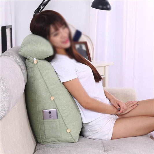 HBJWOV Sofa Cushion Back Pillow Bed Backrest Office Chair Support Waist Lounger TV Reading Lumbar Home Decor(Black,L)