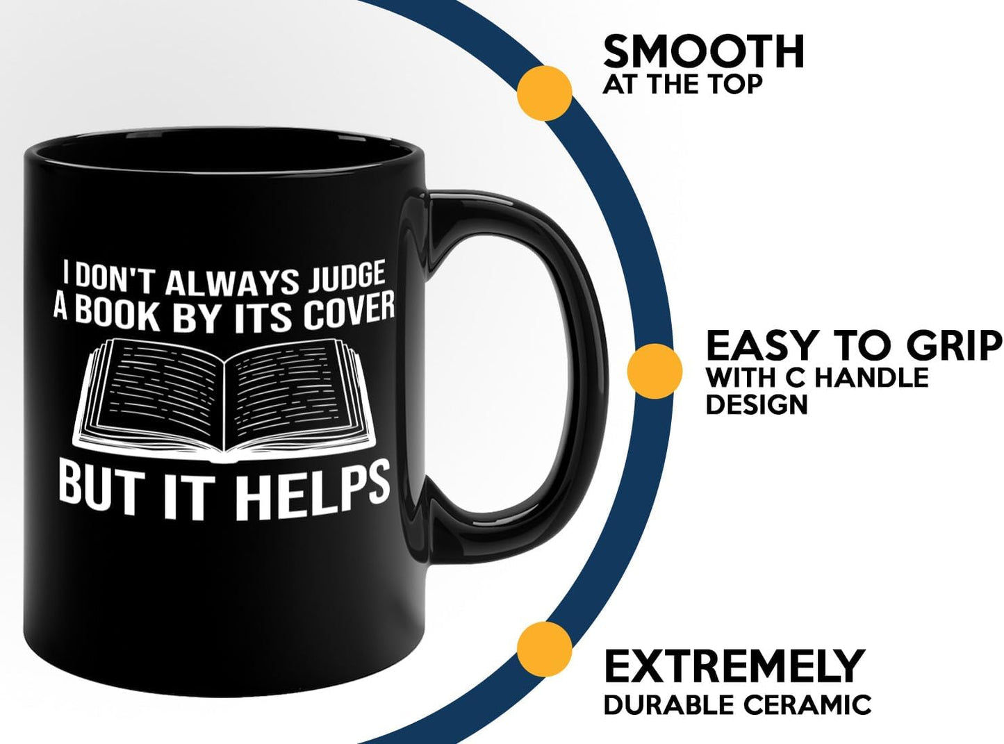 Book Lover Coffee Mug 11oz Black -I dont always - Bookworm Literature Library Book Lover Reader Booked Editor Intellectual Studious
