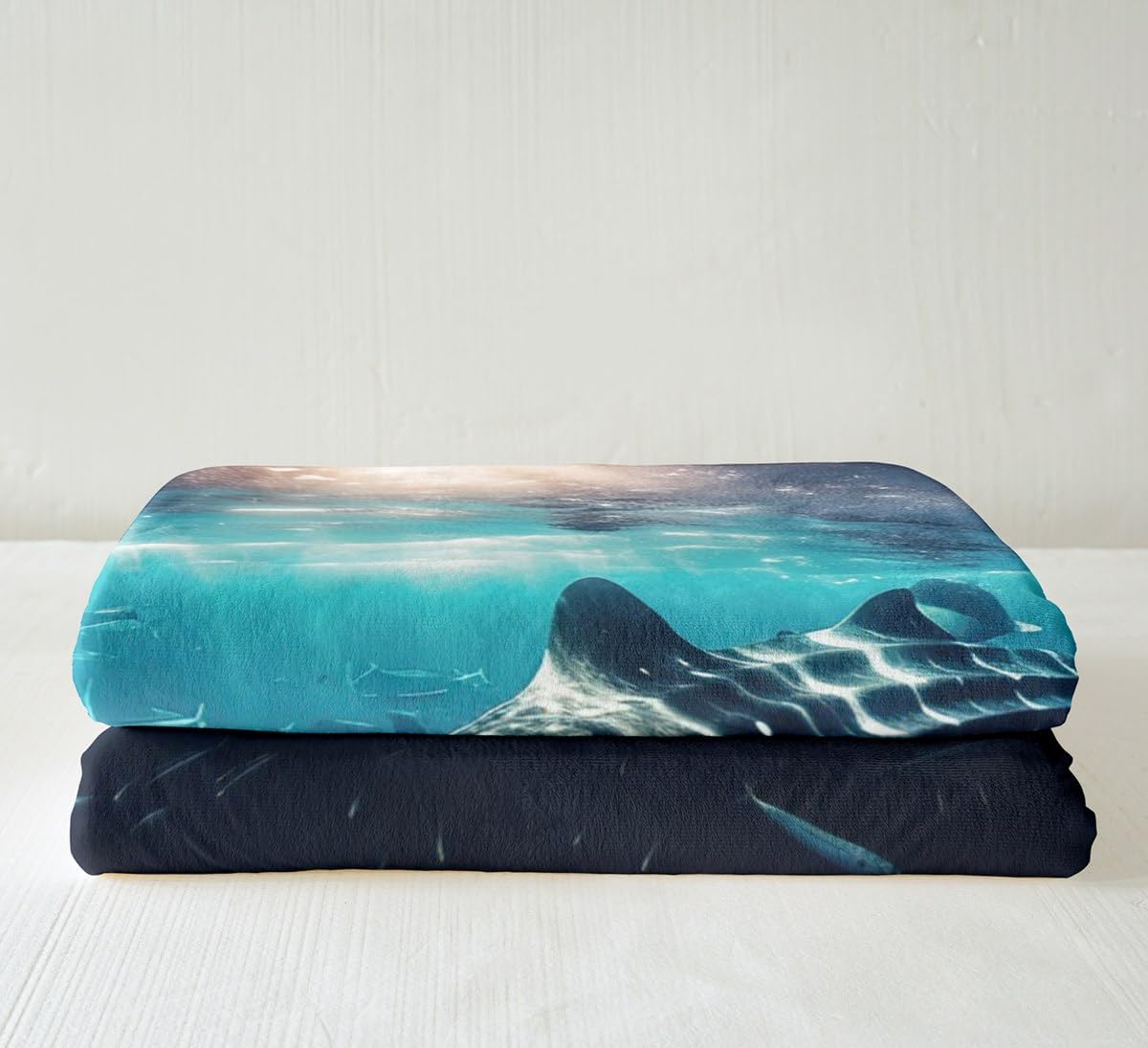 Shark Sherpa Whale Shark Fleece Throw for Sofa, Couch, Bed - Ocean Marine Theme Plush Blanket - Lightweight, Fuzzy - King Size 87x95 Inch