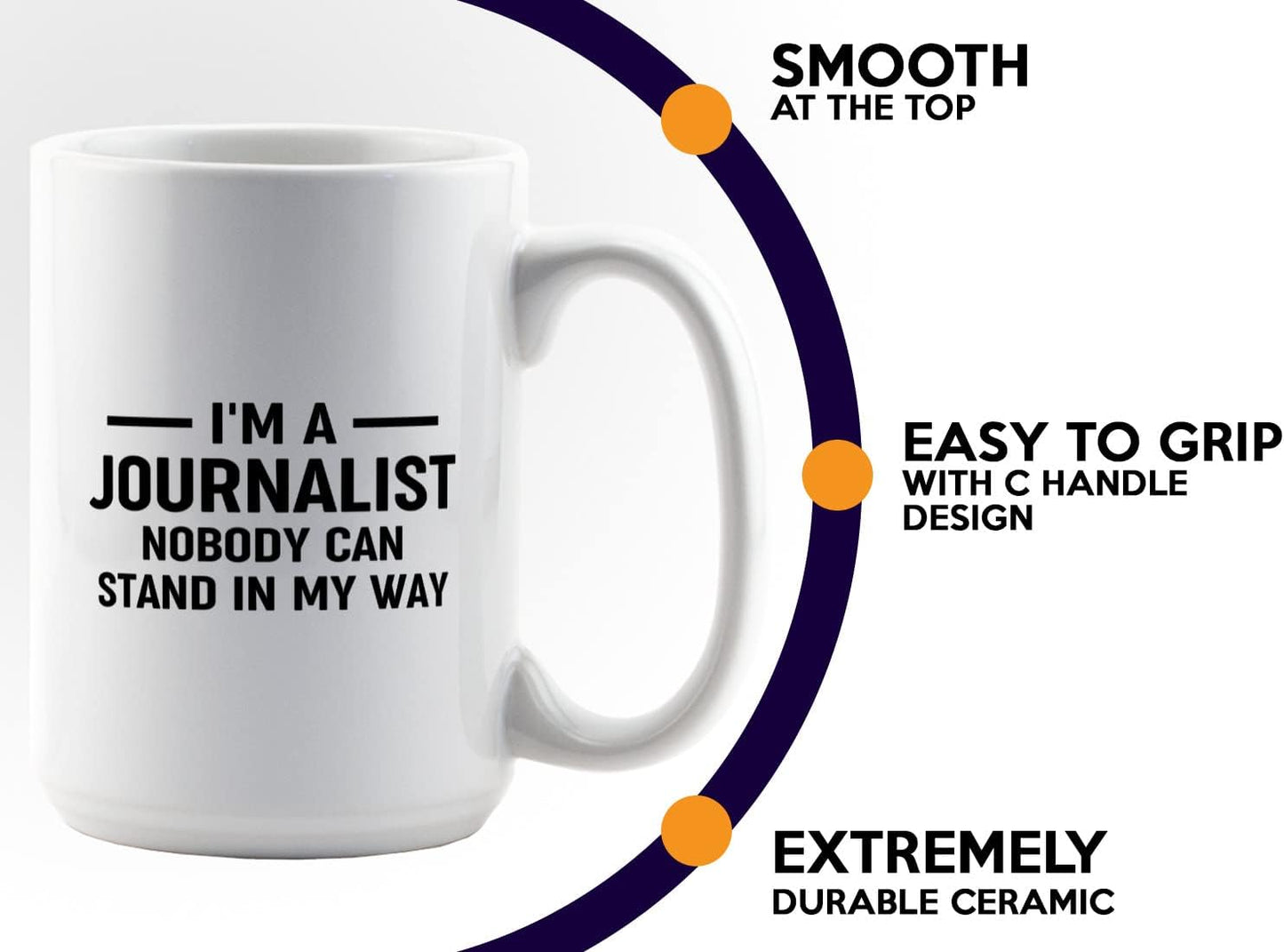 Journalist Coffee Mug 15oz White -Stand in My Way - Reading Lover Book Club Gift Author Appreciation Writer Journalism Novelist Scriptwriter