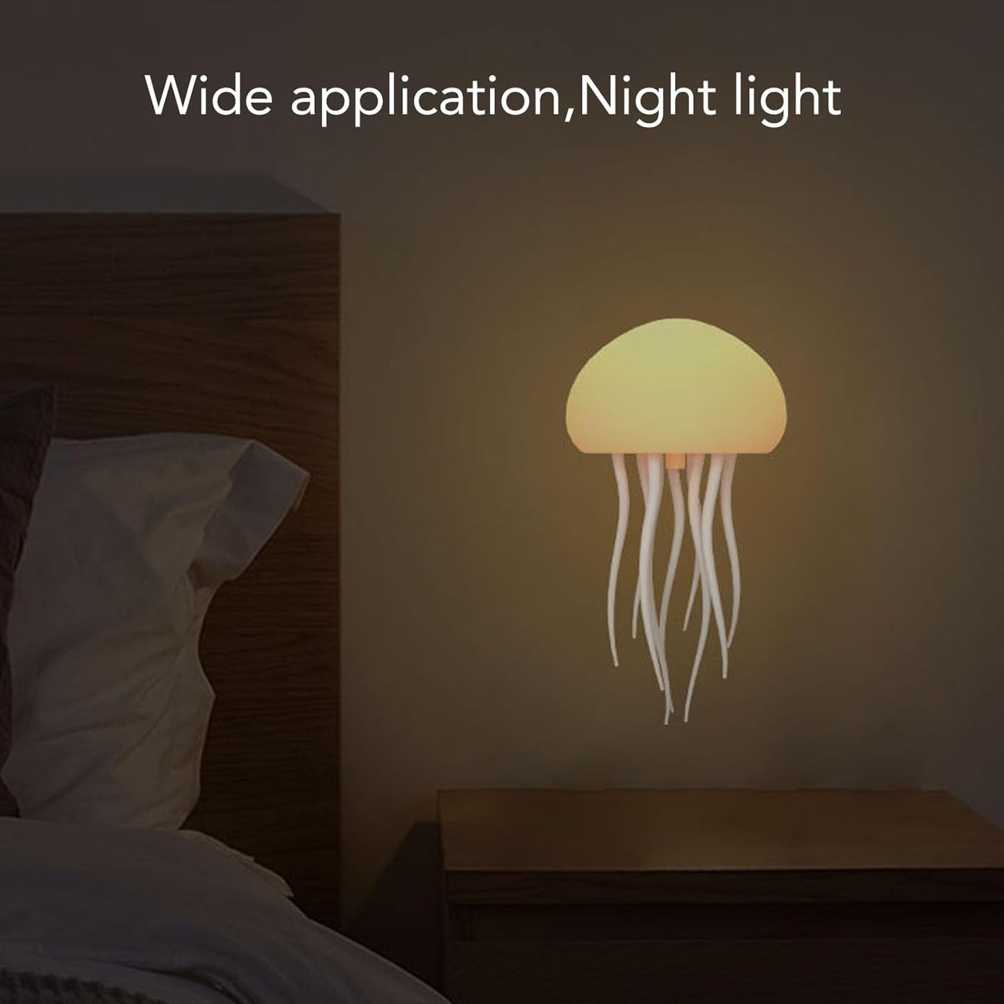 Jellyfish Lamp, Jelly Fish Light Lamps, Voice Control Jellyfish Light with 9 Moving Tentacles, RGB Bedside Lighting Rechargeable Aquarium Cute Night Light