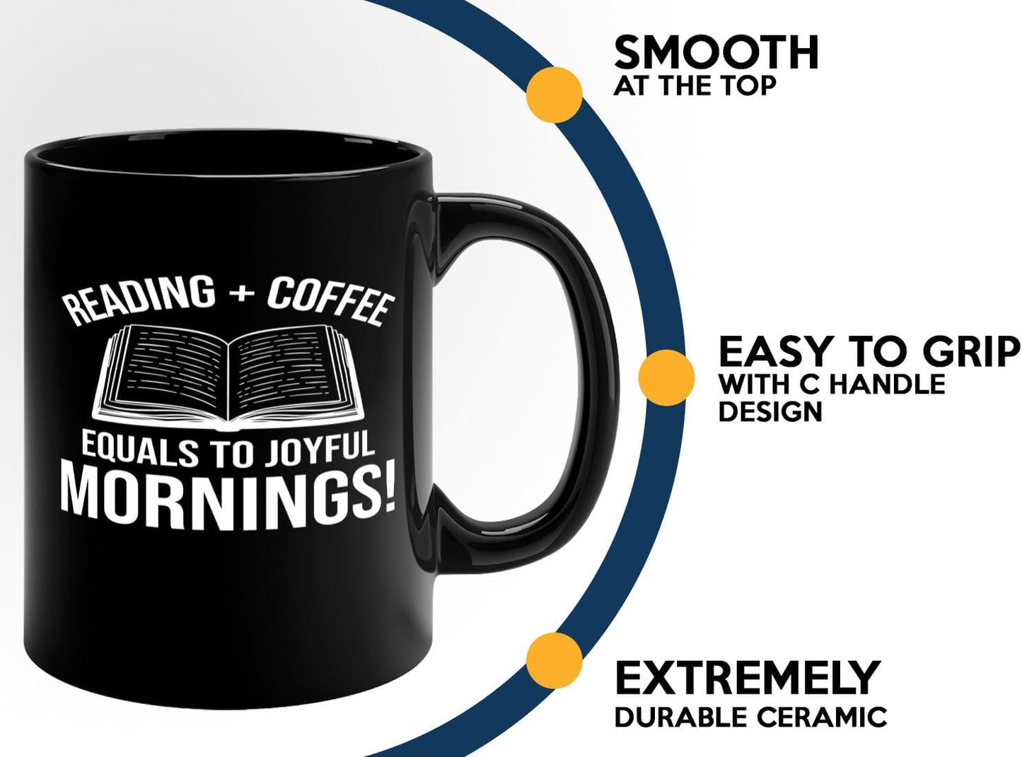Book Lover Coffee Mug 11oz Black -Reading Coffee equals - Bookworm Literature Library Book Lover Reader Booked Editor Intellectual Studious