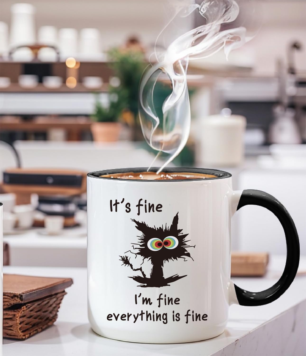 It's Fine I'm Fine Everything is fine - Funny Sarcastic Cat Coffee Mug - Gift for Cat Lovers, Office Novelty Mug for Birthday Christmas, Animal Lover Gift, funny cat mug for women/men -20
