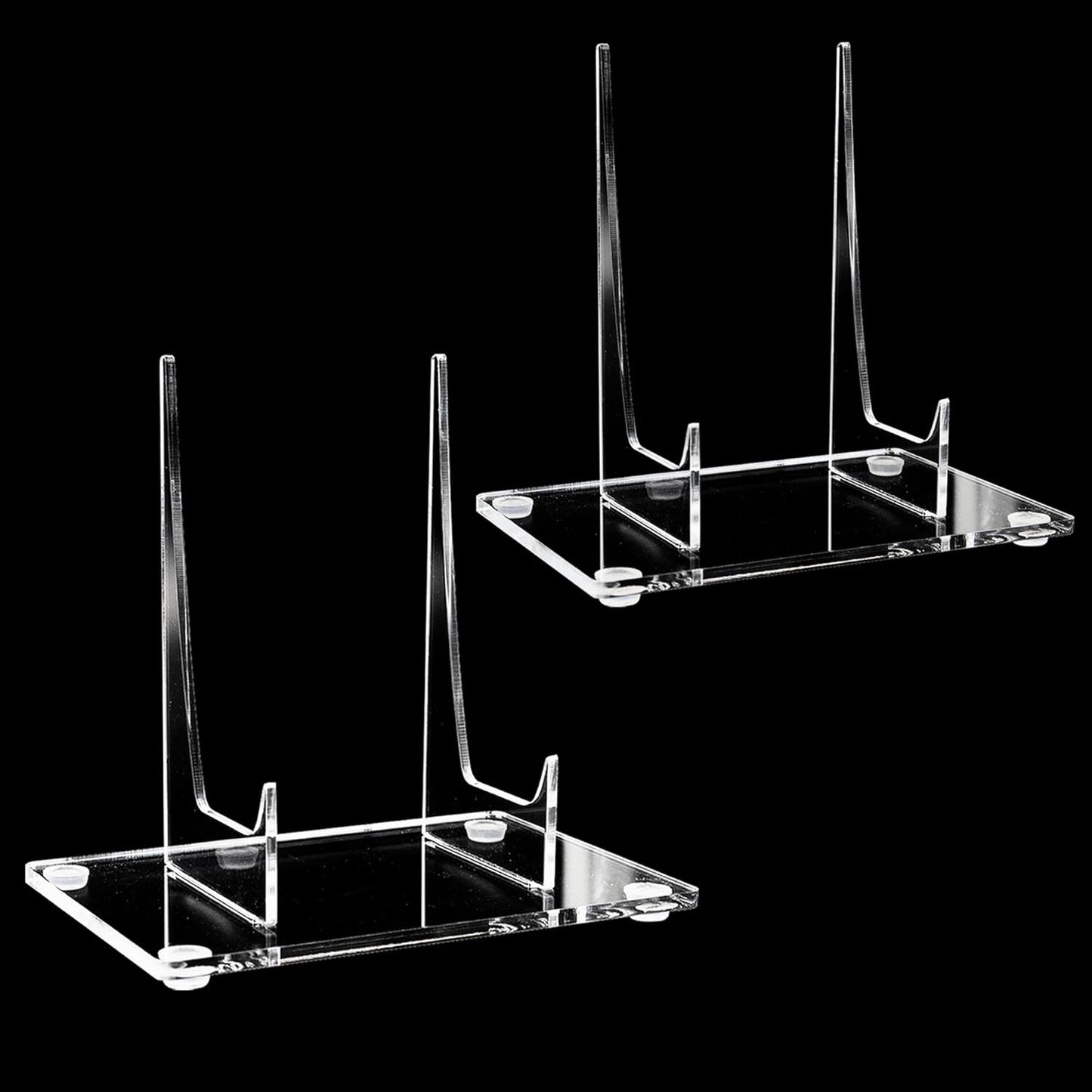 2 PCS Acrylic Easel for Books, Clear Picture Frame Stands for Display, Acrylic Stands for Display, Tabletop Plate Holder Rack for Photo Card Magazine