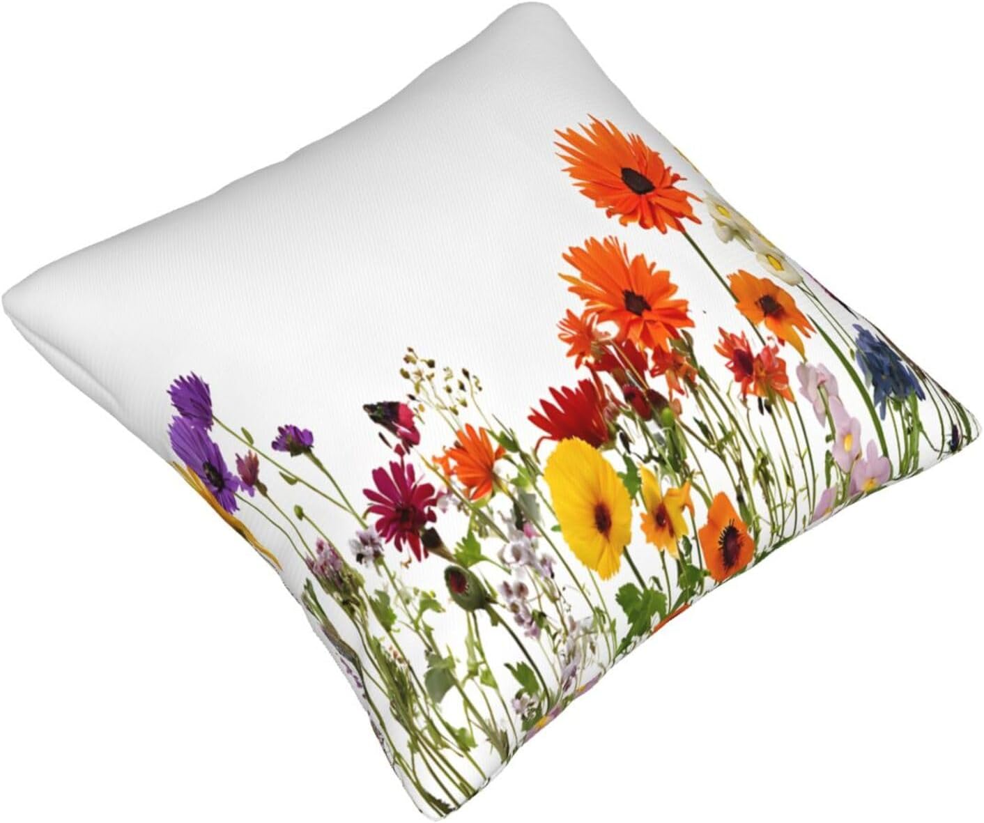All-Season Square Pillow Covers 18"X18", Flower, Decorative Throw Pillow Covers for Sofa Bed Couch, Hidden Zipper Cushion Cover, Square Lumbar & Accent Pillowcases for Home Decor