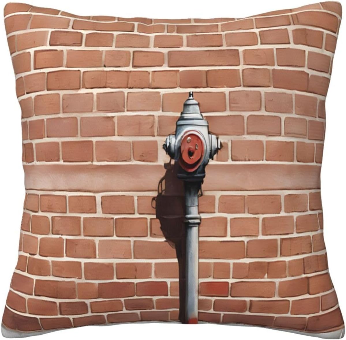 All-Season Square Pillow Covers 18"X18", Industrial Brick Wall, Decorative Throw Pillow Covers For Sofa Bed Couch, Hidden Zipper Cushion Cover, Square Lumbar & Accent Pillowcases For Home Decor