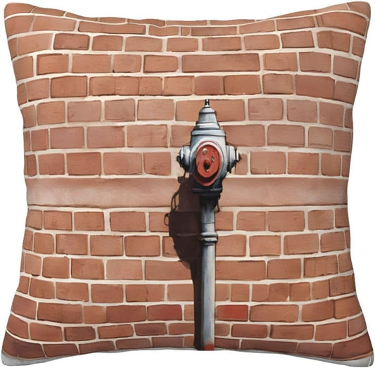 All-Season Square Pillow Covers 18"X18", Industrial Brick Wall, Decorative Throw Pillow Covers For Sofa Bed Couch, Hidden Zipper Cushion Cover, Square Lumbar & Accent Pillowcases For Home Decor