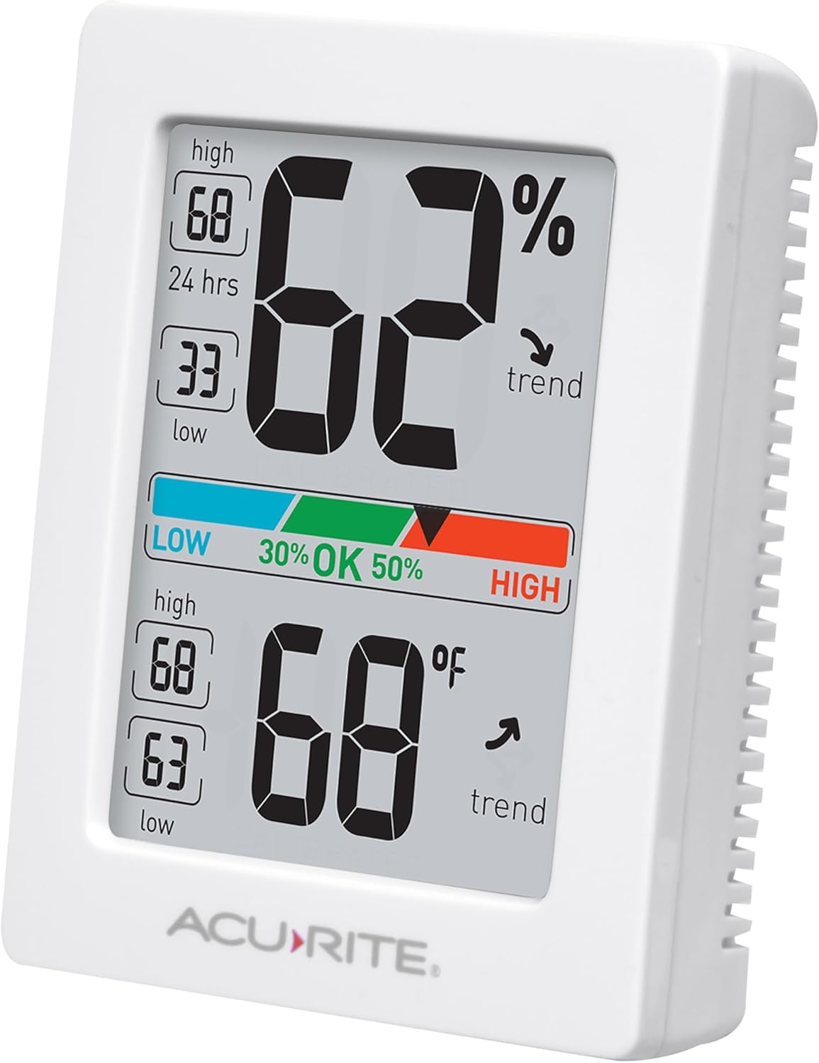 AcuRite Humidity Meter Hygrometer and Indoor Digital Thermometer with Temperature Gauge and Humidity Gauge, Room Thermometer Comfort Scale, 3 x 2.5 Inches, White (01083M)
