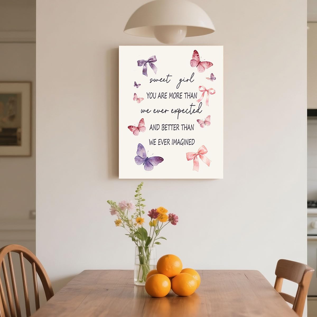 Gardenia Art Inspirational Canvas Wall Art Sweet Girl You Are More Than We Ever Expected Pictures Poster Aesthetic Room Decor for Girly Preppy Dorm Bedroom Bathroom Home Decoration, 11x14 Inch Framed