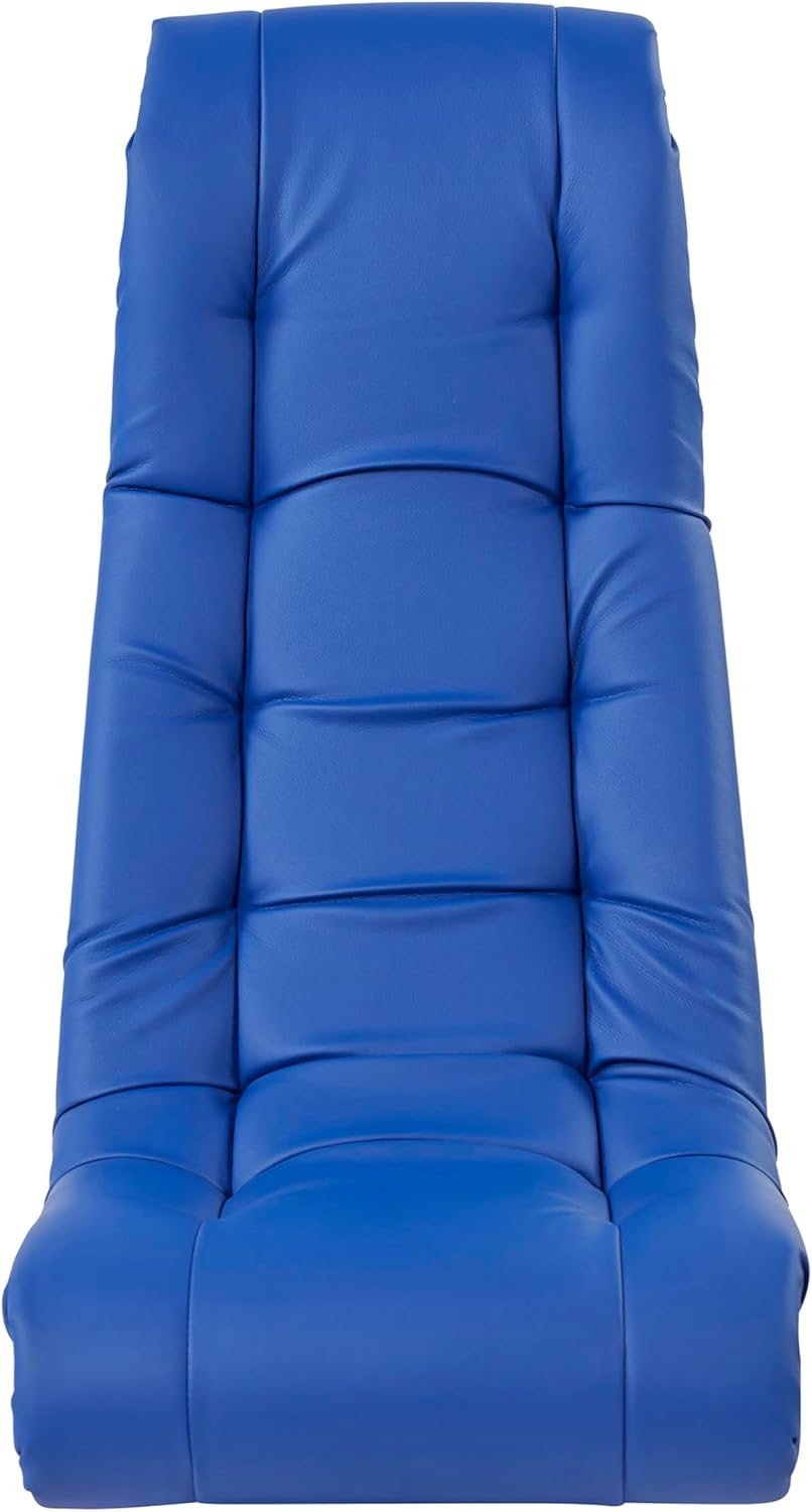 Factory Direct Partners Soft Tufted Floor Rocker - Cushioned Ground Chair for Kids Teens and Adults - Great for Reading, Gaming, Meditating, TV - Blue, 10488-BL