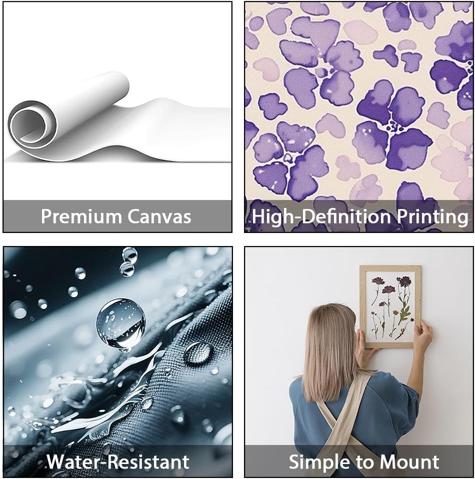 CRAFTYMELODY Matisse Theme Wall Art Prints Set of 9 Purple Theme Poster Wall Decor Monet Purple Flower Home Artworks for Gallery Living Dining Room Bedroom Bathroom Home Decoration 8x10 Inch Unframed
