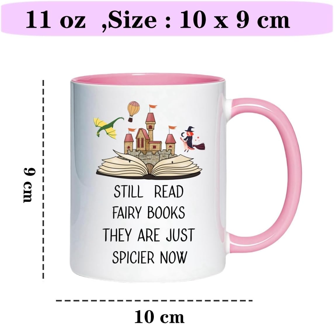 Fairy Spicy Books Lover Coffee Mug, Fantasy Romantic Books Reader Gift Coffee Cup, Reading Mug for Bookish Bookworms Book Club Friends