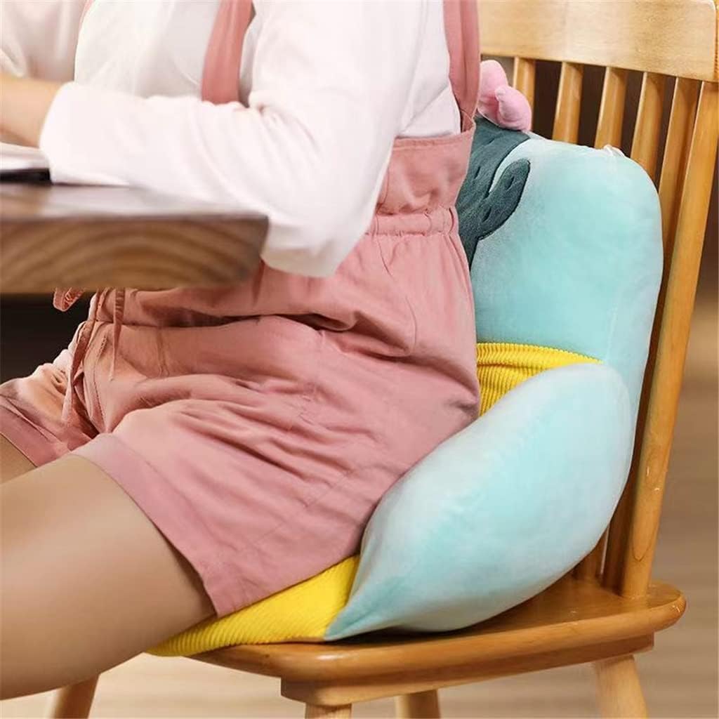 Cartoon Animal Plush Office Chair Cushion Non-Slip Lumbar Support Cushions Soft Comfortable Pillows Student(D,42x40x30cm)