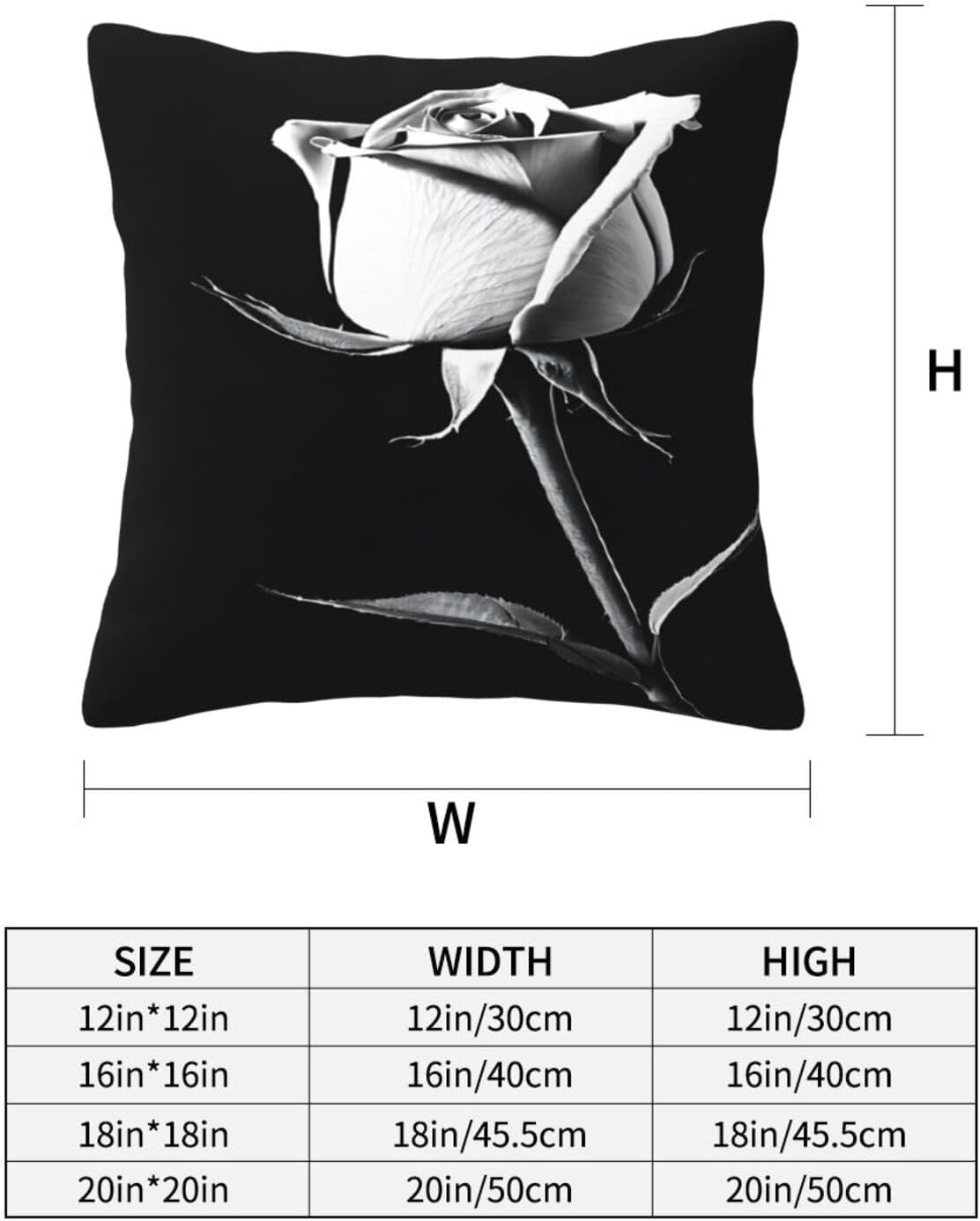 All-Season Square Pillow Covers 18"X18", Flower, Decorative Throw Pillow Covers for Sofa Bed Couch, Hidden Zipper Cushion Cover, Square Lumbar & Accent Pillowcases for Home Decor