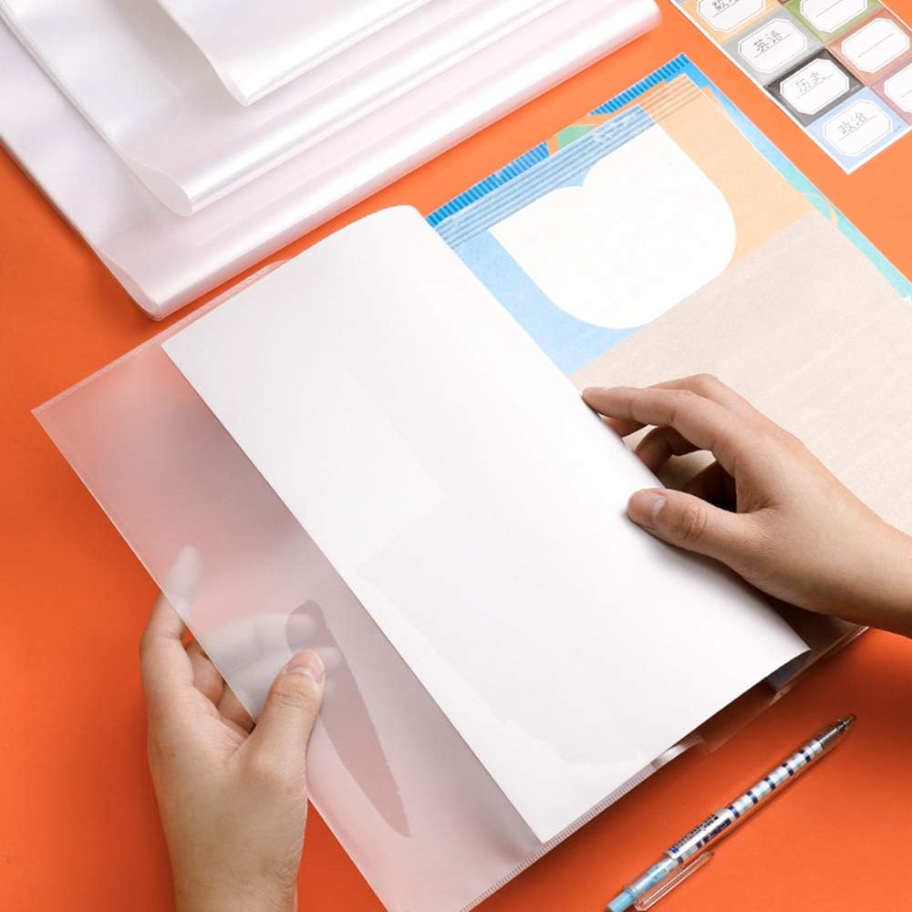 Book Covers, 10 Pieces Transparent Waterproof Plastic Book Sleeve Notebook Protector Book Cover for Books 21x30cm