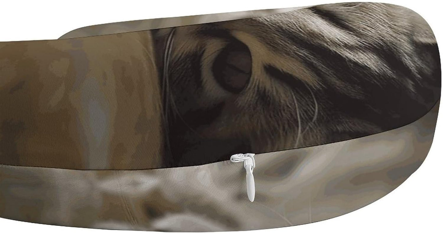 Sleeping Cat Neck Pillow Memory Foam U Shaped Pillows Portable Pillows for Shoulder Travel Head Support Pillow with Concealed Zipper for Airplane Car Home Office