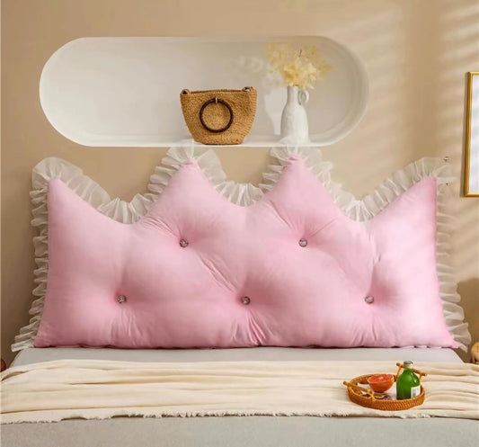 Reading Wedge Pillow,Crystal Velvet Headboard Cushion Large Backrest,Full Bed Rest Support Bolster Daybed Bunk Bed Dorm Cushion with Removable Cover(Size:59"/150cm,Color:Pink)