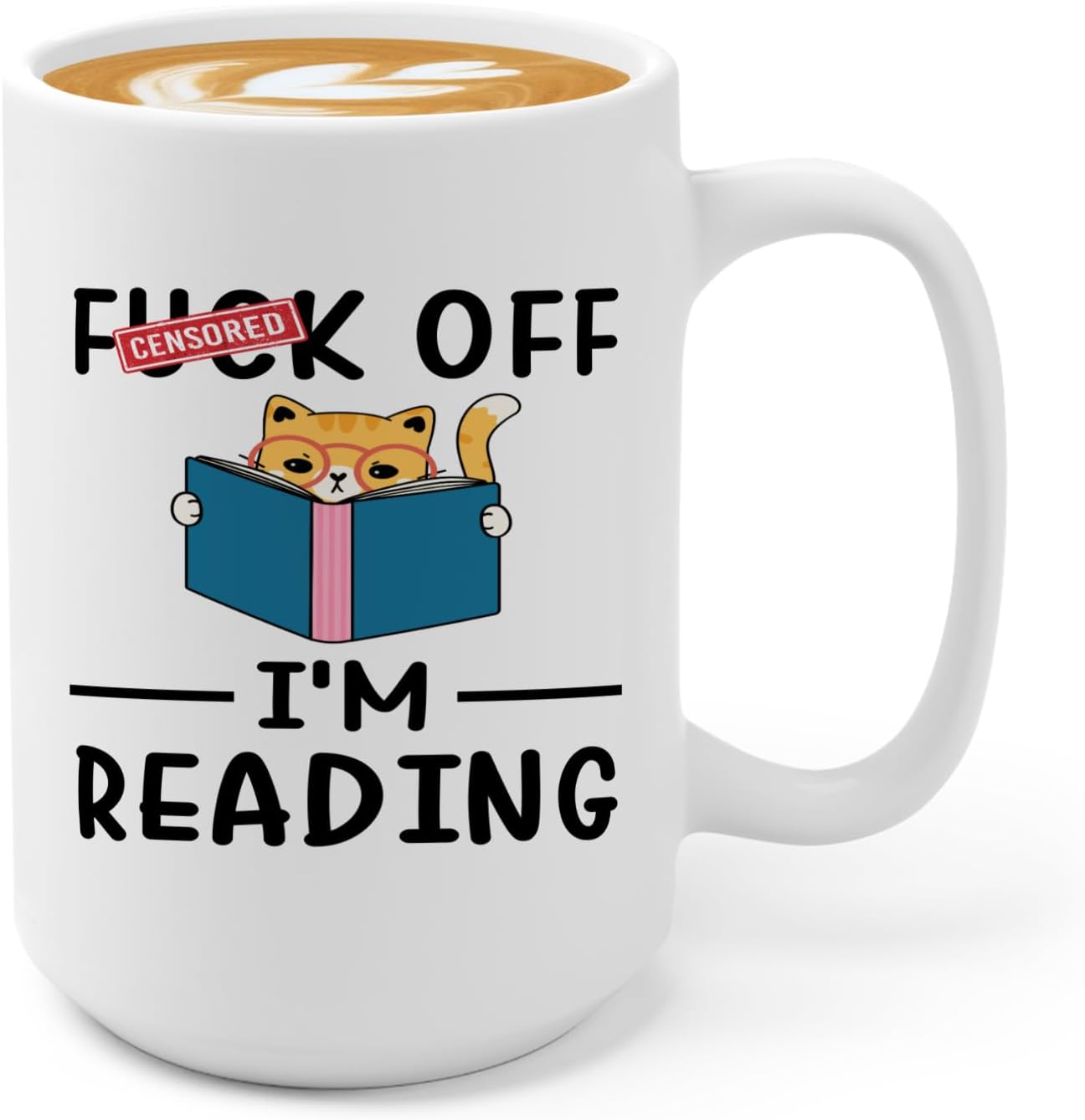 Sarcasm Coffee Mug 15oz White -I'm reading - Book Lover Gift Student Bookman Nerd Bookworm Fiction Novel