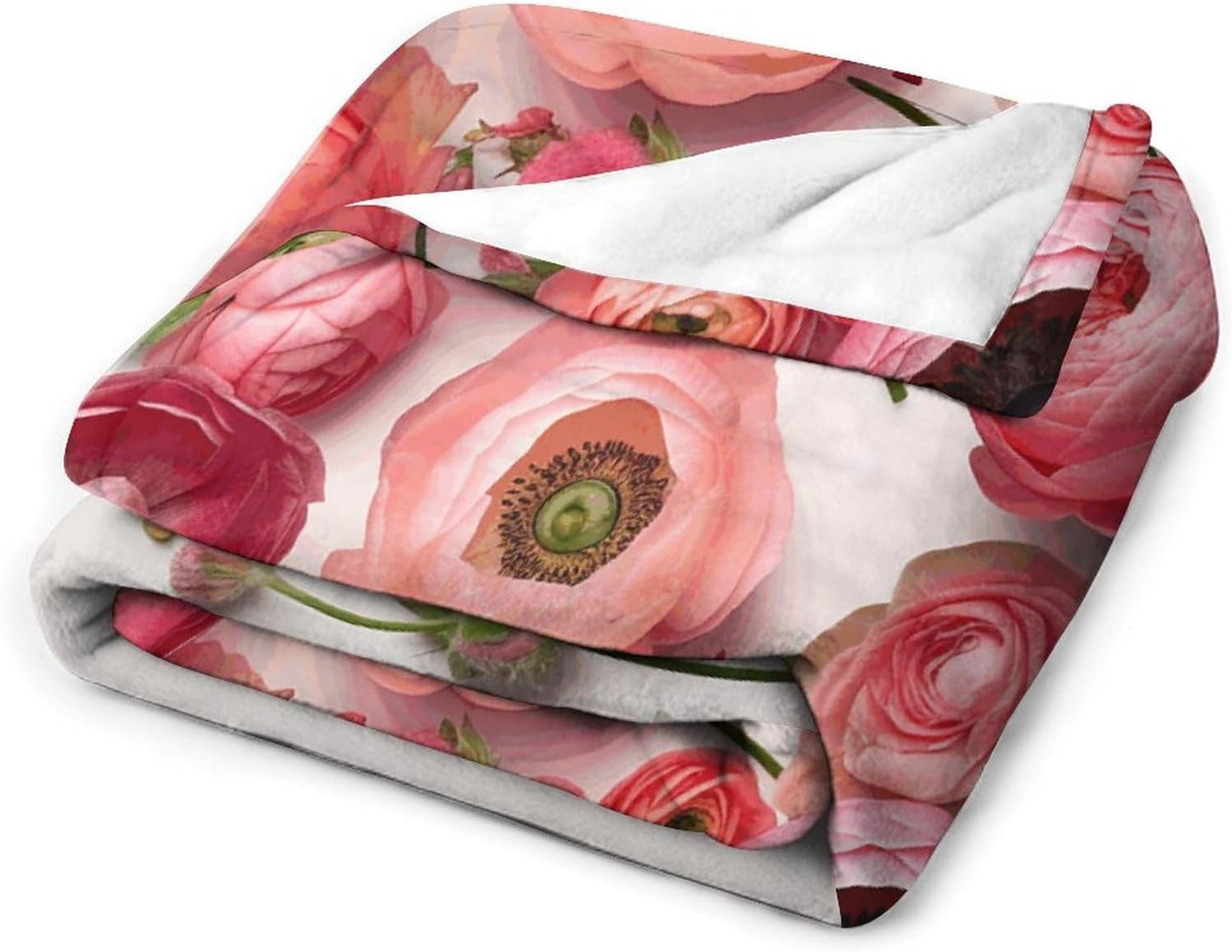 Flowers in A Circle Throw Blanket for Couch Super Soft Warm Lightweight Throw Blankets Cozy Flannel Bed Blanket Cute Decorative Blankets for All Seasons Home Decor Gift 30"*40"（76 * 100cm）