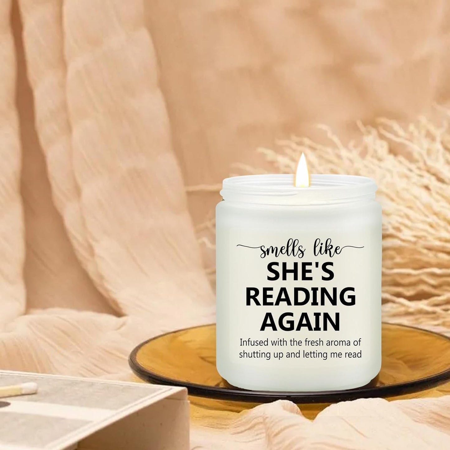 Book Lovers Gifts, Reading Candle - Gifts for Book Lovers, Readers, Bookish Present Reader Presents - Lavender Scented Candle