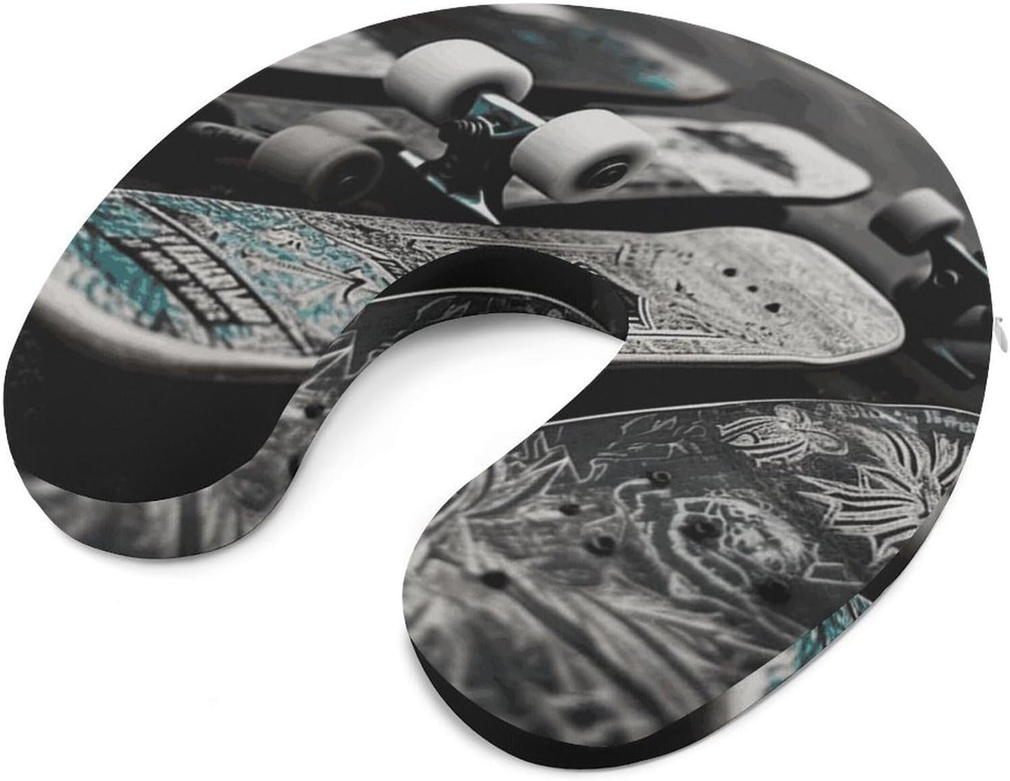 Skate Boards Neck Pillow Memory Foam U Shaped Pillows Portable Pillows for Shoulder Travel Head Support Pillow with Concealed Zipper for Airplane Car Home Office