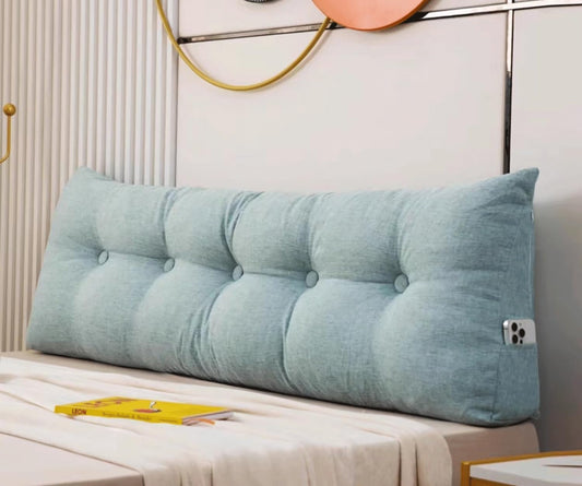 Large Headboard Pillow Triangular Reading Wedge Pillow Recliner Headboard Back Cushion Waist Positioning Upholstery Backrest Pillow for Sitting in Bed(Size:190X40cm,Color:E)