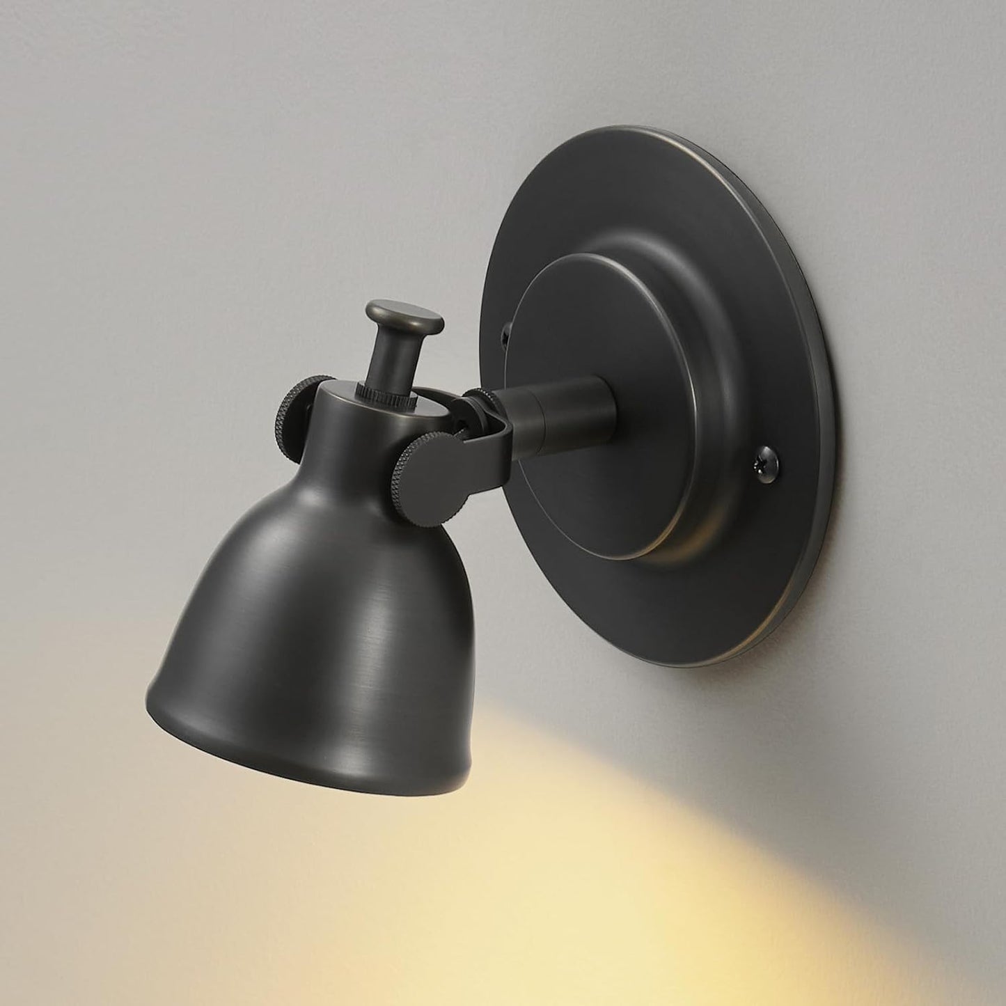Black Small Wall Sconce Hardwired Single - Brass Matte Dimmable Indoor Bell Light Fixture for Bathroom Vanity Bedroom Bedside Reading Hallway Living Room Kitchen Gallery Hall Picture Lamp
