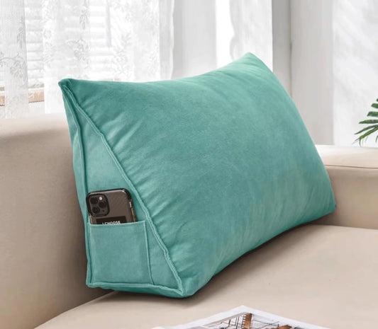 Headboard Pillow for Bed - Soft Colorful Backrest Cushion, Lumbar Support for Daybed, Comfortable Back Pillow for Relaxation and Support (Green 70x35x20cm)