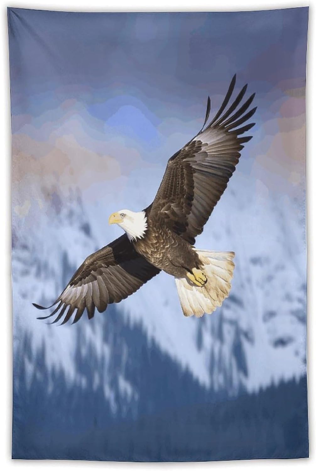 FodPand Bald Eagle Flying Tapestry Anti-fading Wall Tapestry with Installation Kit Backdrop Banner Multipurpose Aesthetic Tapestries Boho Wall Art Hanging Decorative Blanket 40"x60"