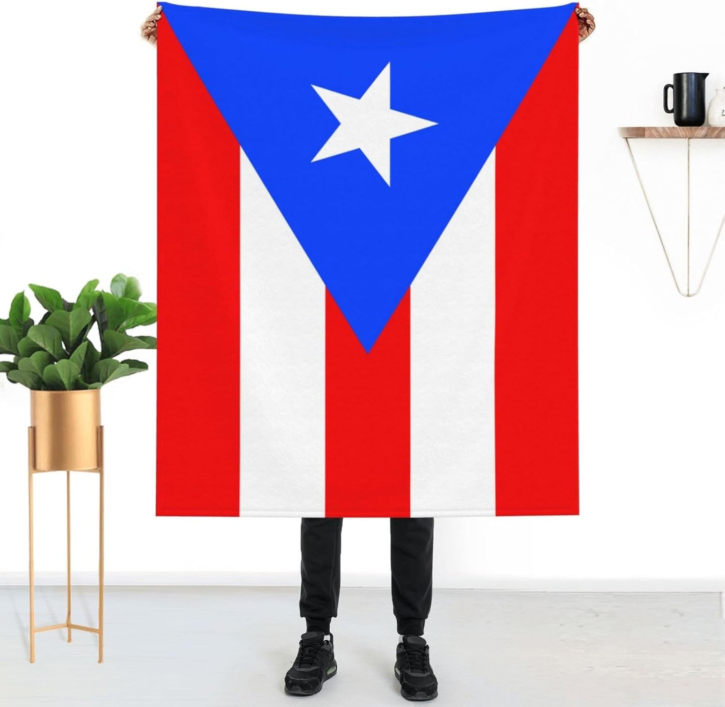Puerto Rico Flag Throw Blanket Lightweight Bed Throws Flannel Blanket for Sofa Couch Bed Home Decor Gift, Super Cozy and Comfy 60"X50"
