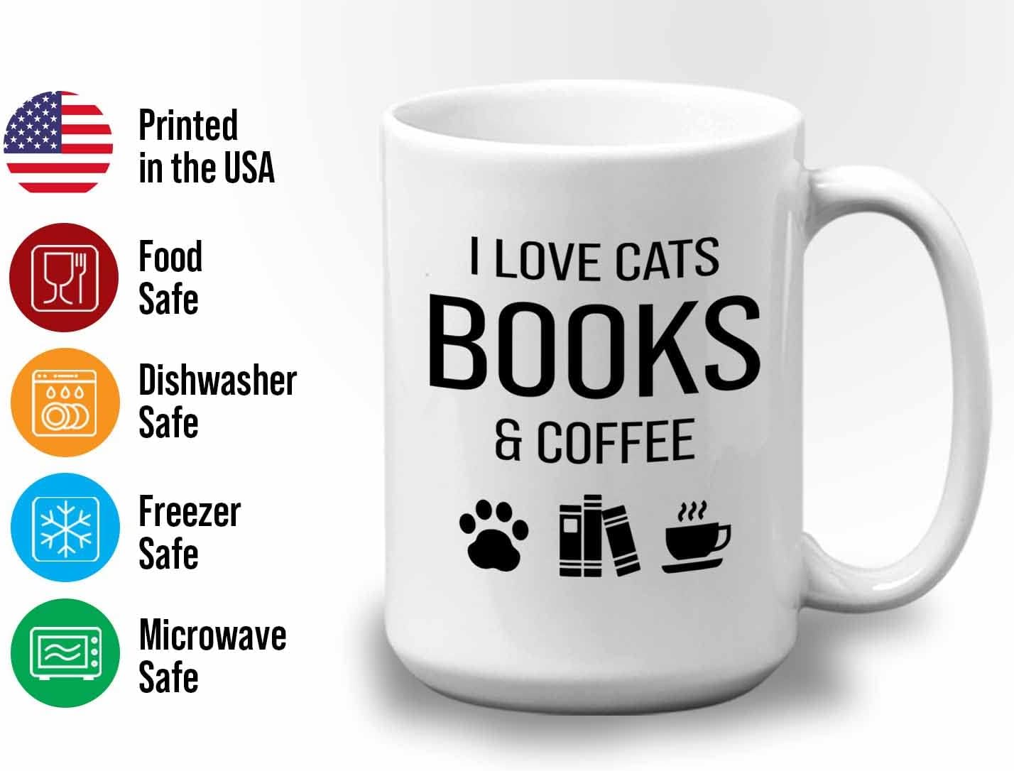 Bubble Hugs Book lovers Coffee Mug 15oz White - Cats Books Coffee - Author Writer Library Editor Introvert Lovers Cat Chill Relax Bookworm Reading