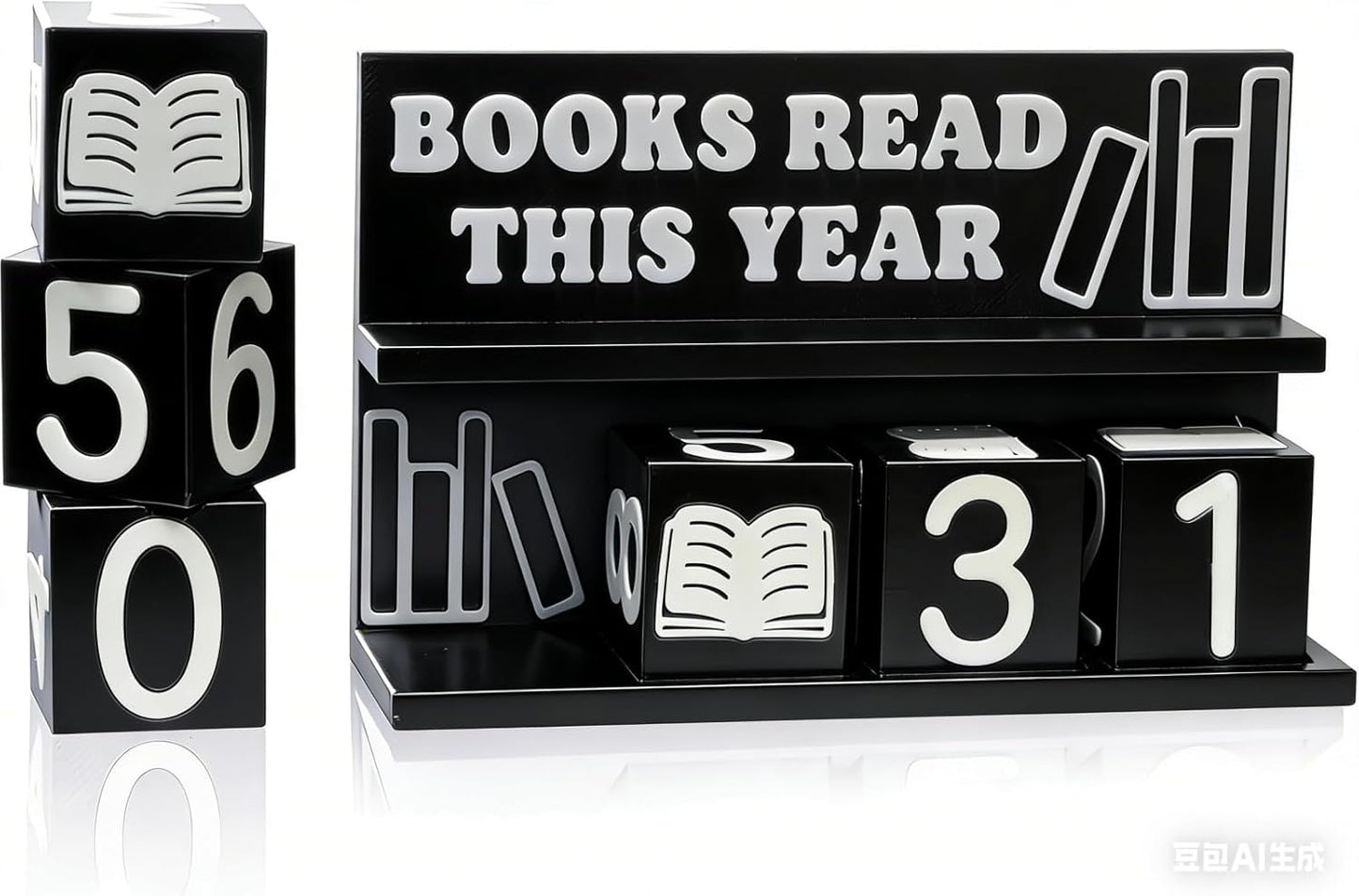 Books Read This Year Counter，3D Printed Book Counter，Book counters are Used to Decorate Bookshelves and desks, displaying Reading Goals, Reading Challenge Gifts, and Presents for Readers