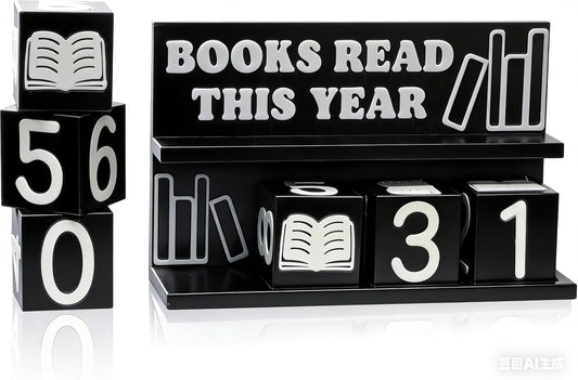 Books Read This Year Counter，3D Printed Book Counter，Book counters are Used to Decorate Bookshelves and desks, displaying Reading Goals, Reading Challenge Gifts, and Presents for Readers