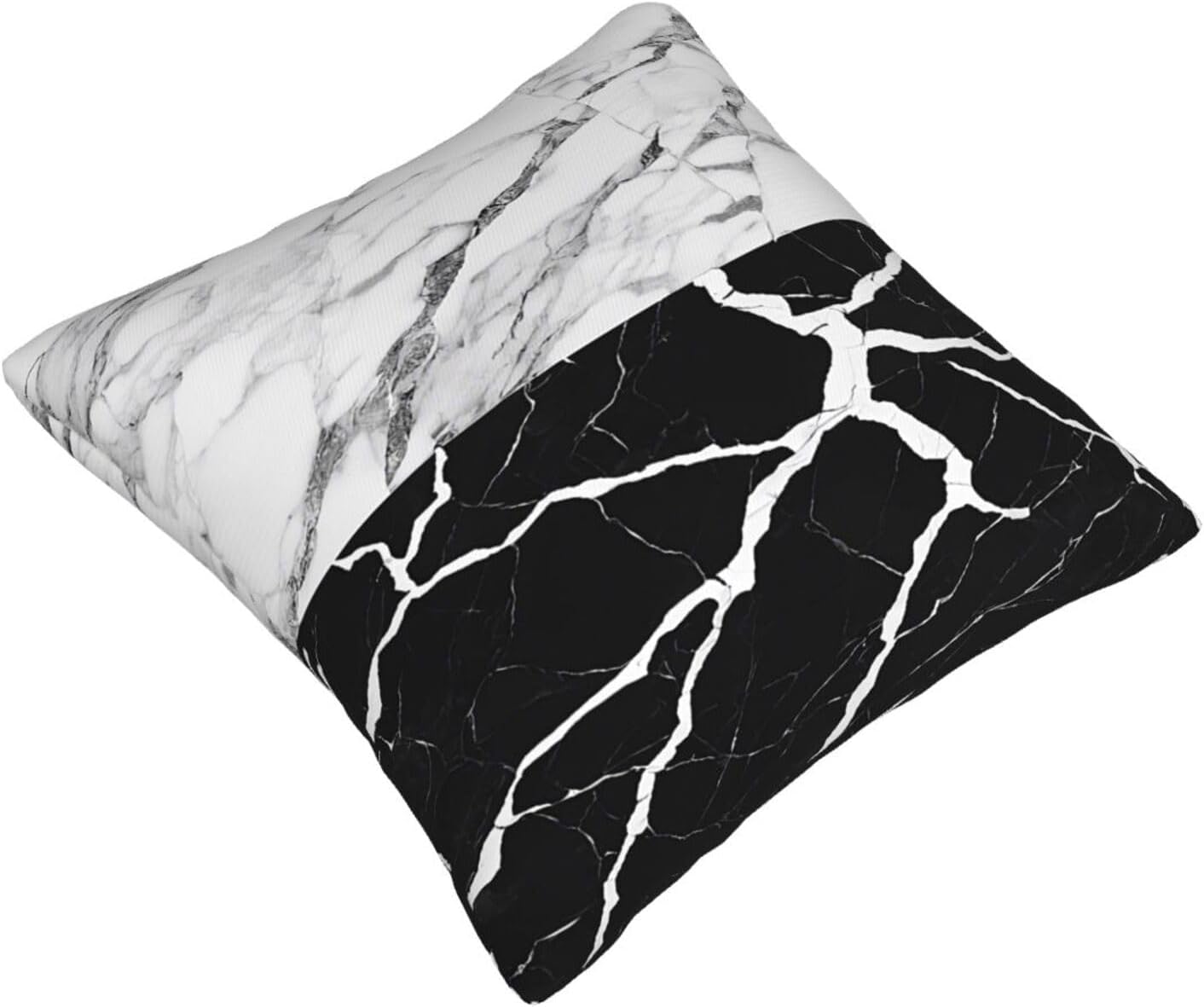 All-Season Square Pillow Covers 18"X18", Black White Marble, Decorative Throw Pillow Covers for Sofa Bed Couch, Hidden Zipper Cushion Cover, Square Lumbar & Accent Pillowcases for Home Decor