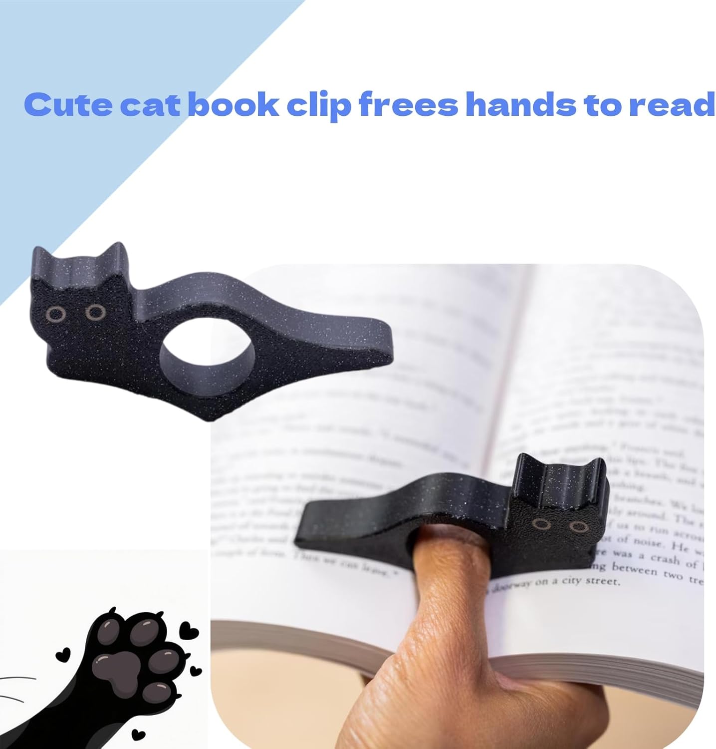 1Pair Cat Thumb Book Holder Page Adorable Reading Accessory for Book Lovers Literary Enthusiasts