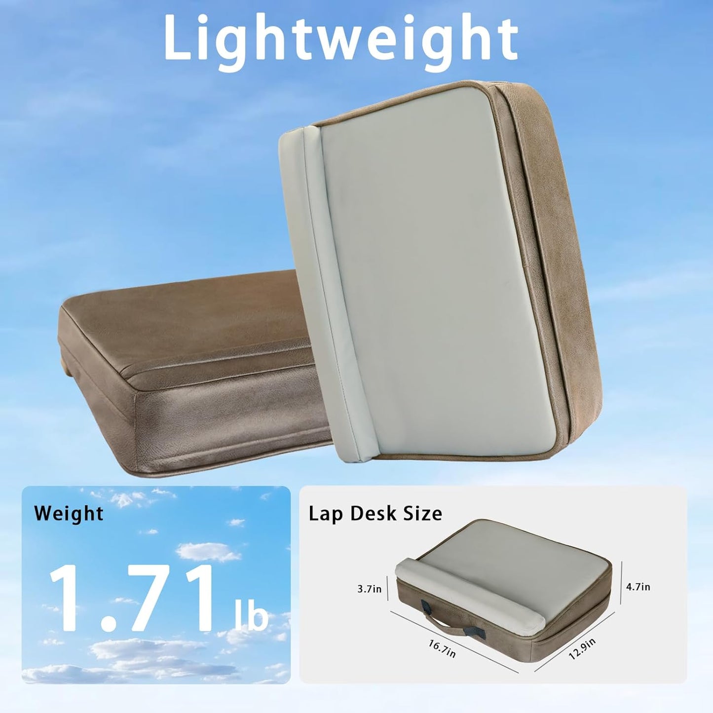 Breathable Laptop Pillow, Ultra Lightweight Lap Desk with Cushion (Beige, Lap Desk with Wrist Rest)